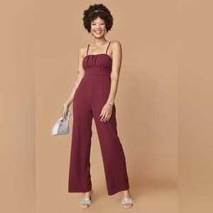 Astrid Ruched Jumpsuit | Francesca’s Maroon Jumpsuit | Raspberry Jumpsuit
